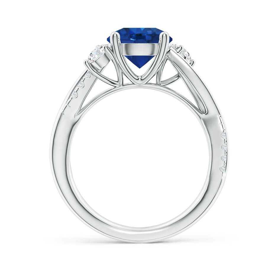 8mm AAA Nature Inspired Blue Sapphire & Diamond Twisted Vine Ring in 18K White Gold side 199