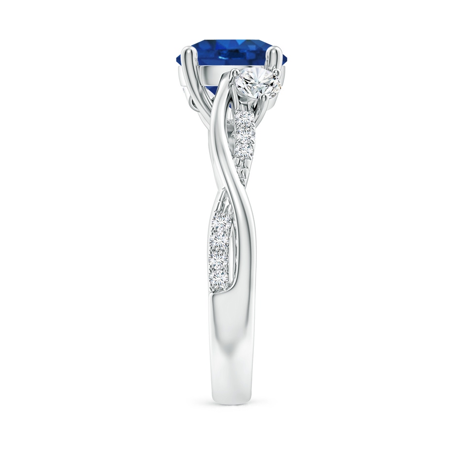 8mm AAA Nature Inspired Blue Sapphire & Diamond Twisted Vine Ring in 18K White Gold side 299