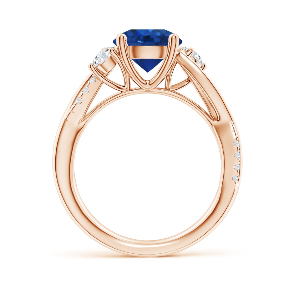 8mm AAA Nature Inspired Blue Sapphire & Diamond Twisted Vine Ring in Rose Gold side 199
