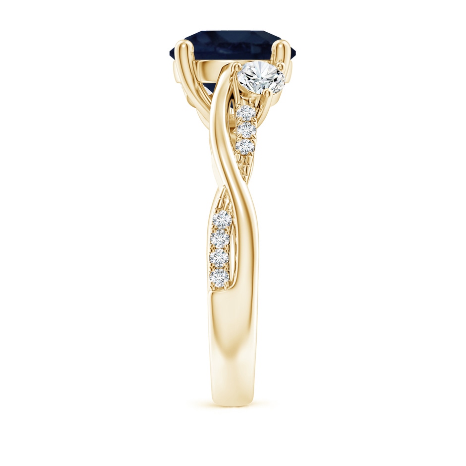 9mm A Nature Inspired Blue Sapphire & Diamond Twisted Vine Ring in 18K Yellow Gold side 299