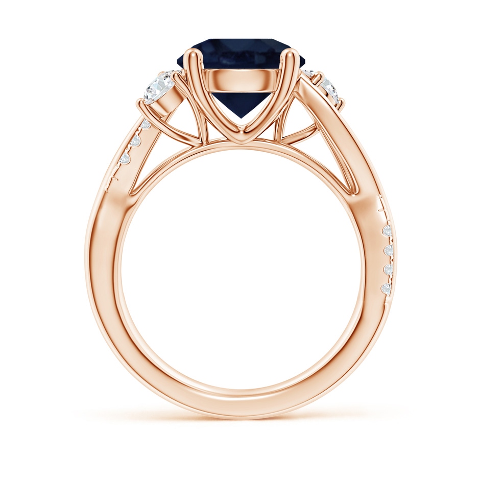 9mm A Nature Inspired Blue Sapphire & Diamond Twisted Vine Ring in Rose Gold side 199