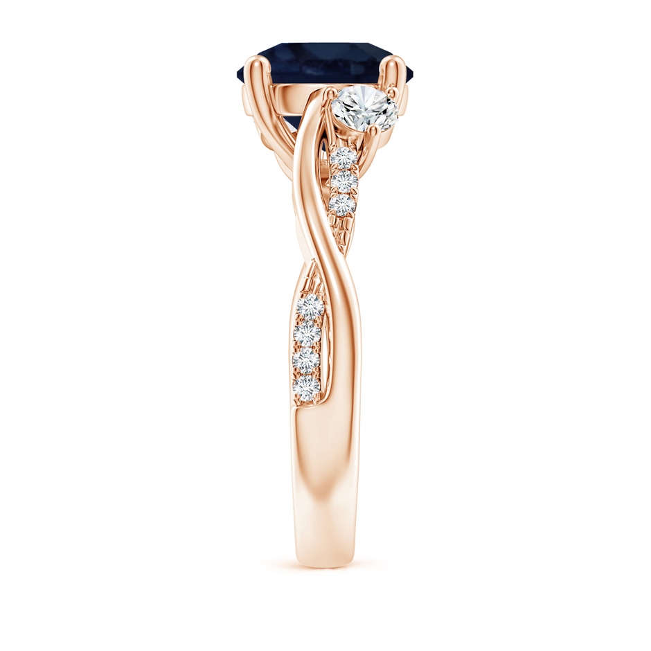 9mm A Nature Inspired Blue Sapphire & Diamond Twisted Vine Ring in Rose Gold side 299