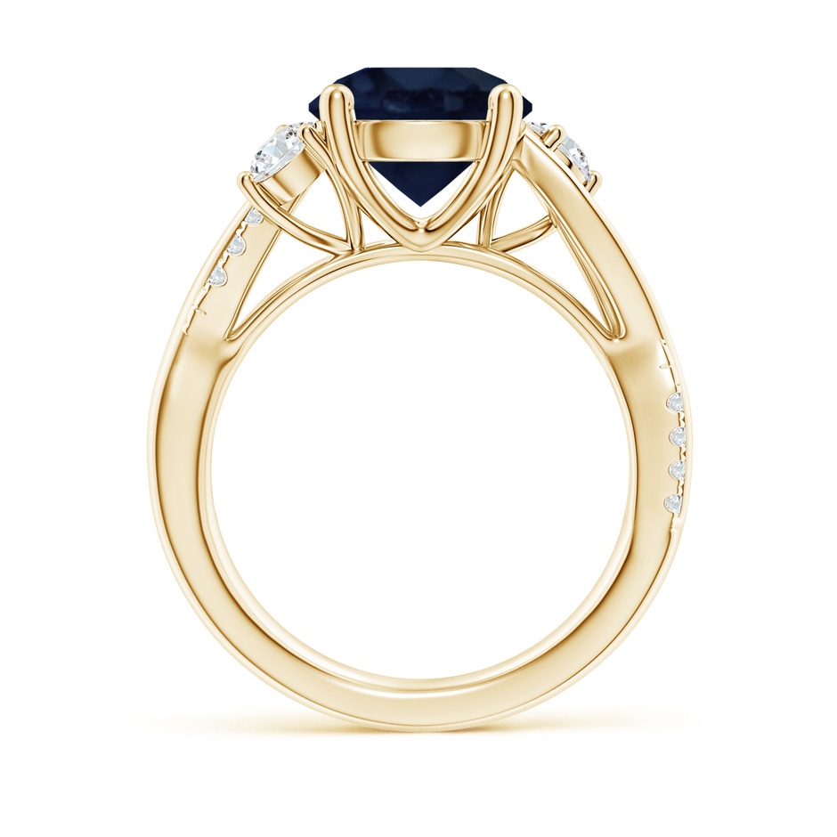 9mm A Nature Inspired Blue Sapphire & Diamond Twisted Vine Ring in Yellow Gold side 199