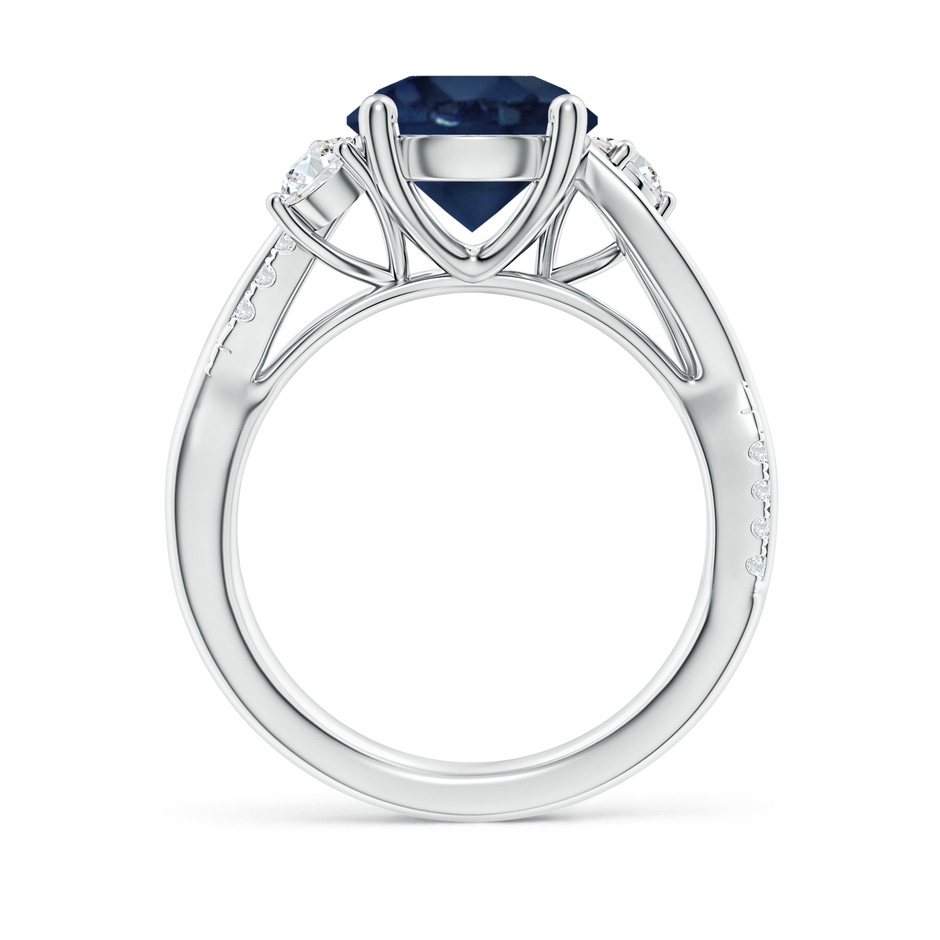 9mm AA Nature Inspired Blue Sapphire & Diamond Twisted Vine Ring in P950 Platinum side 199