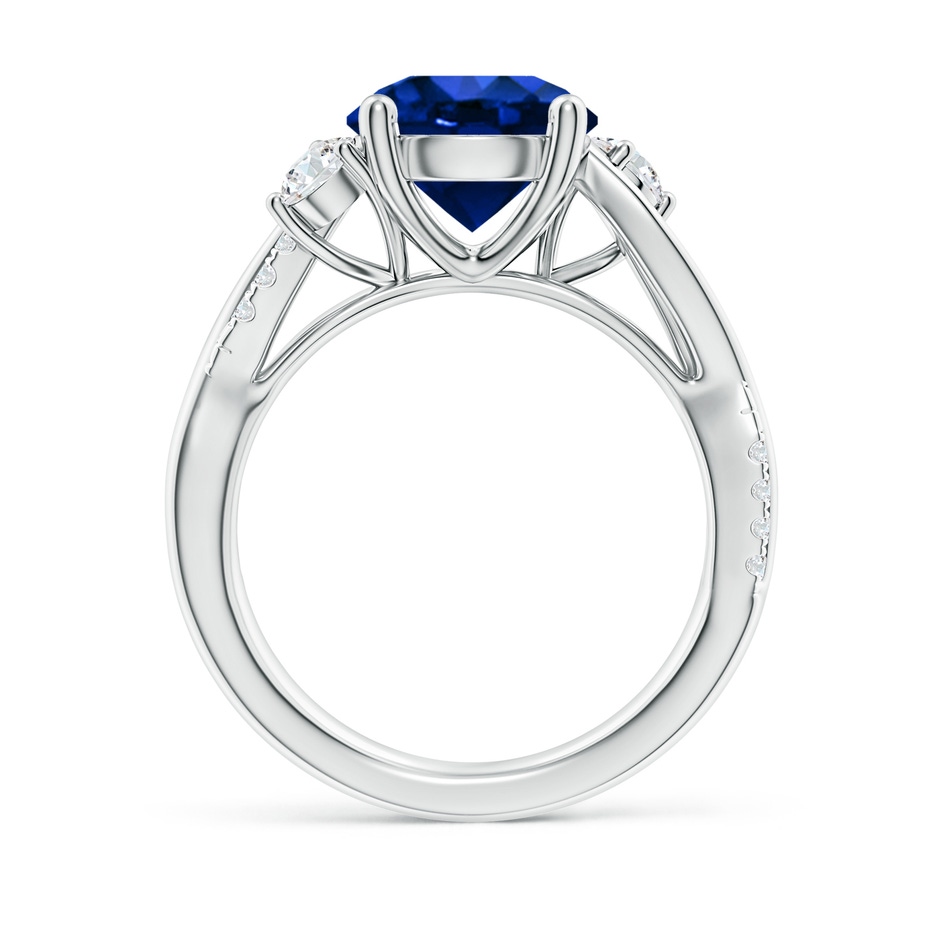 9mm AAAA Nature Inspired Blue Sapphire & Diamond Twisted Vine Ring in P950 Platinum side 199