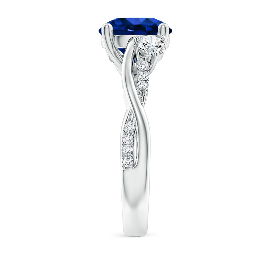 9mm AAAA Nature Inspired Blue Sapphire & Diamond Twisted Vine Ring in P950 Platinum side 299