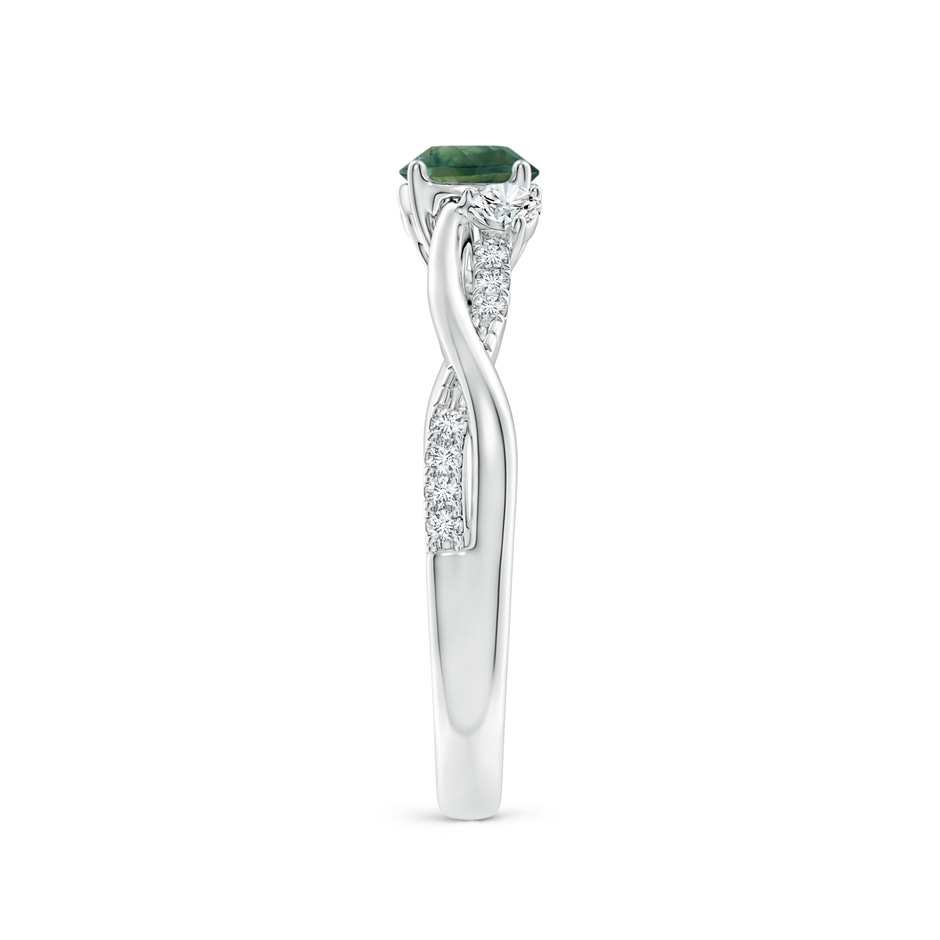 5mm AA Nature Inspired Teal Montana Sapphire & Diamond Twisted Vine Ring in P950 Platinum side 2