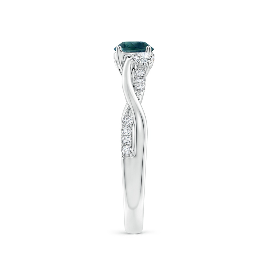 5mm AAA Nature Inspired Teal Montana Sapphire & Diamond Twisted Vine Ring in P950 Platinum side 2