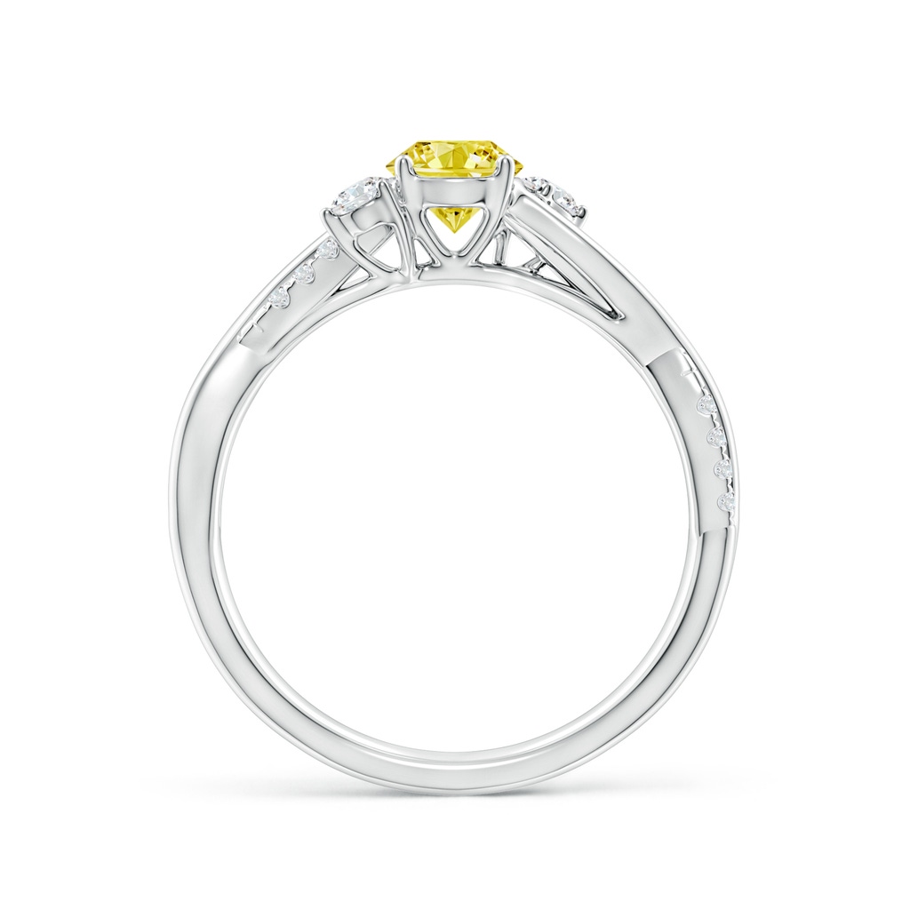 5mm AAAA Nature Inspired Fancy Intense Yellow & White Diamond Twisted Vine Ring in P950 Platinum - side 199