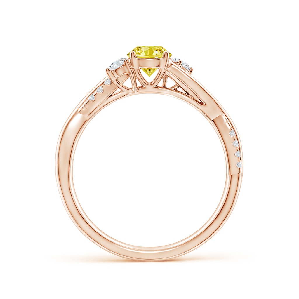 5mm AAAA Nature Inspired Fancy Intense Yellow & White Diamond Twisted Vine Ring in Rose Gold - side 199