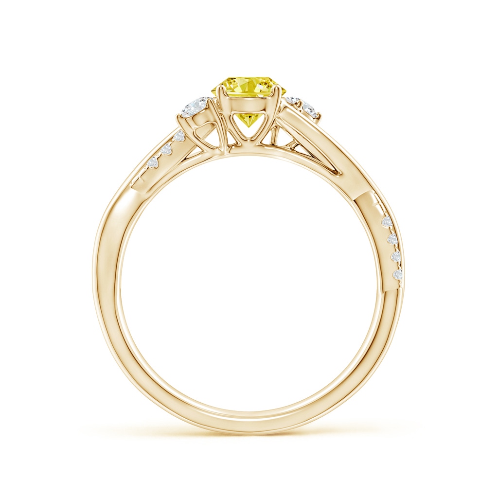 5mm AAAA Nature Inspired Fancy Intense Yellow & White Diamond Twisted Vine Ring in Yellow Gold - side 199