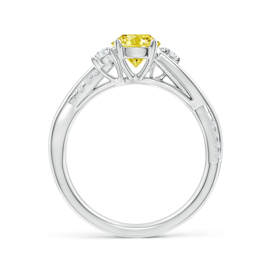 6mm AAAA Nature Inspired Fancy Intense Yellow & White Diamond Twisted Vine Ring in White Gold side 199