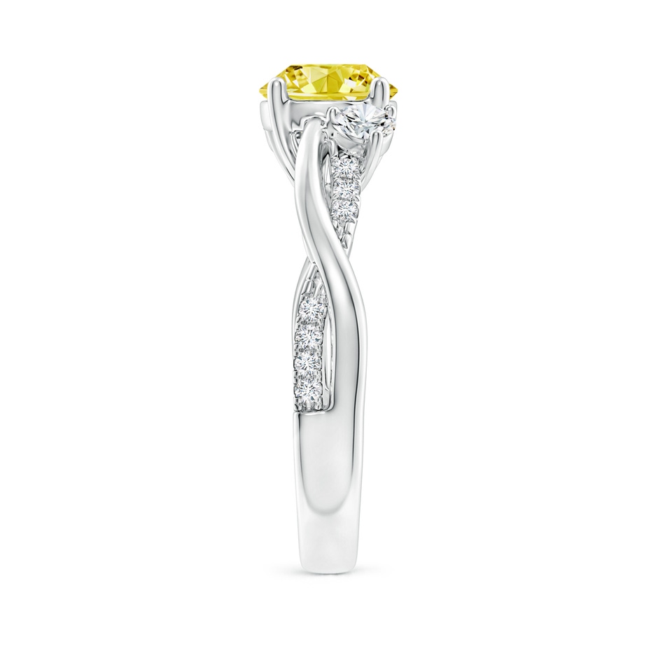 7mm AAAA Nature Inspired Fancy Intense Yellow & White Diamond Twisted Vine Ring in S999 Silver side 299