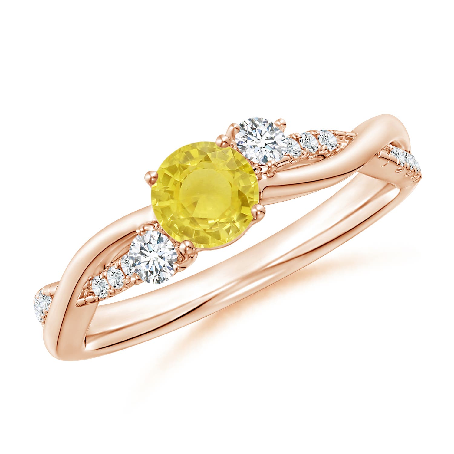 A - Yellow Sapphire / 0.74 CT / 14 KT Rose Gold