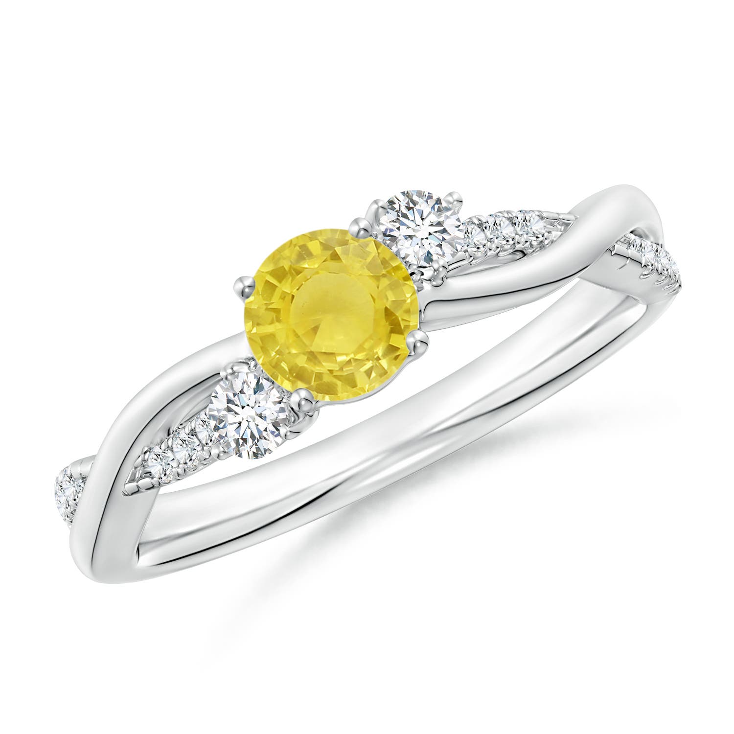 A - Yellow Sapphire / 0.74 CT / 14 KT White Gold