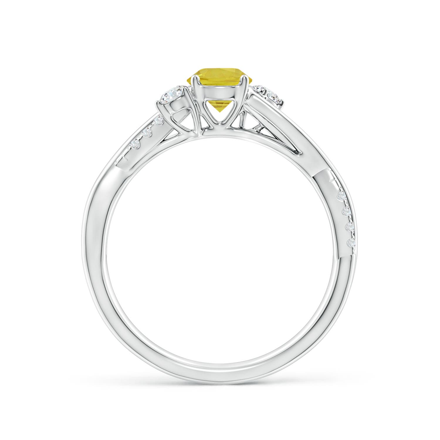 A - Yellow Sapphire / 0.74 CT / 14 KT White Gold