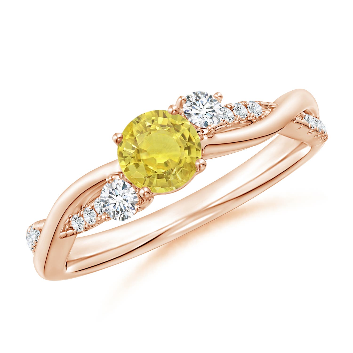 AA - Yellow Sapphire / 0.74 CT / 14 KT Rose Gold