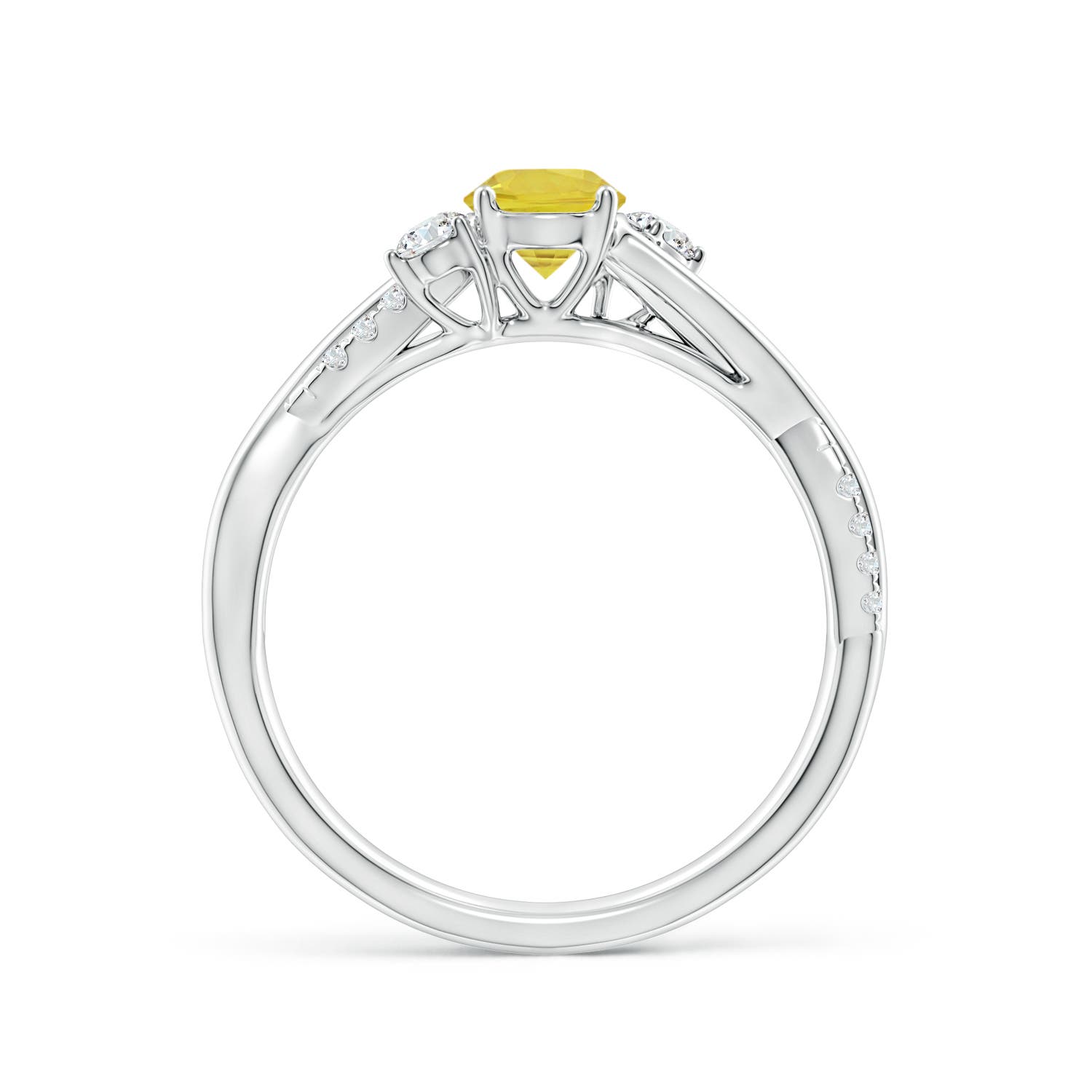 AA - Yellow Sapphire / 0.74 CT / 14 KT White Gold