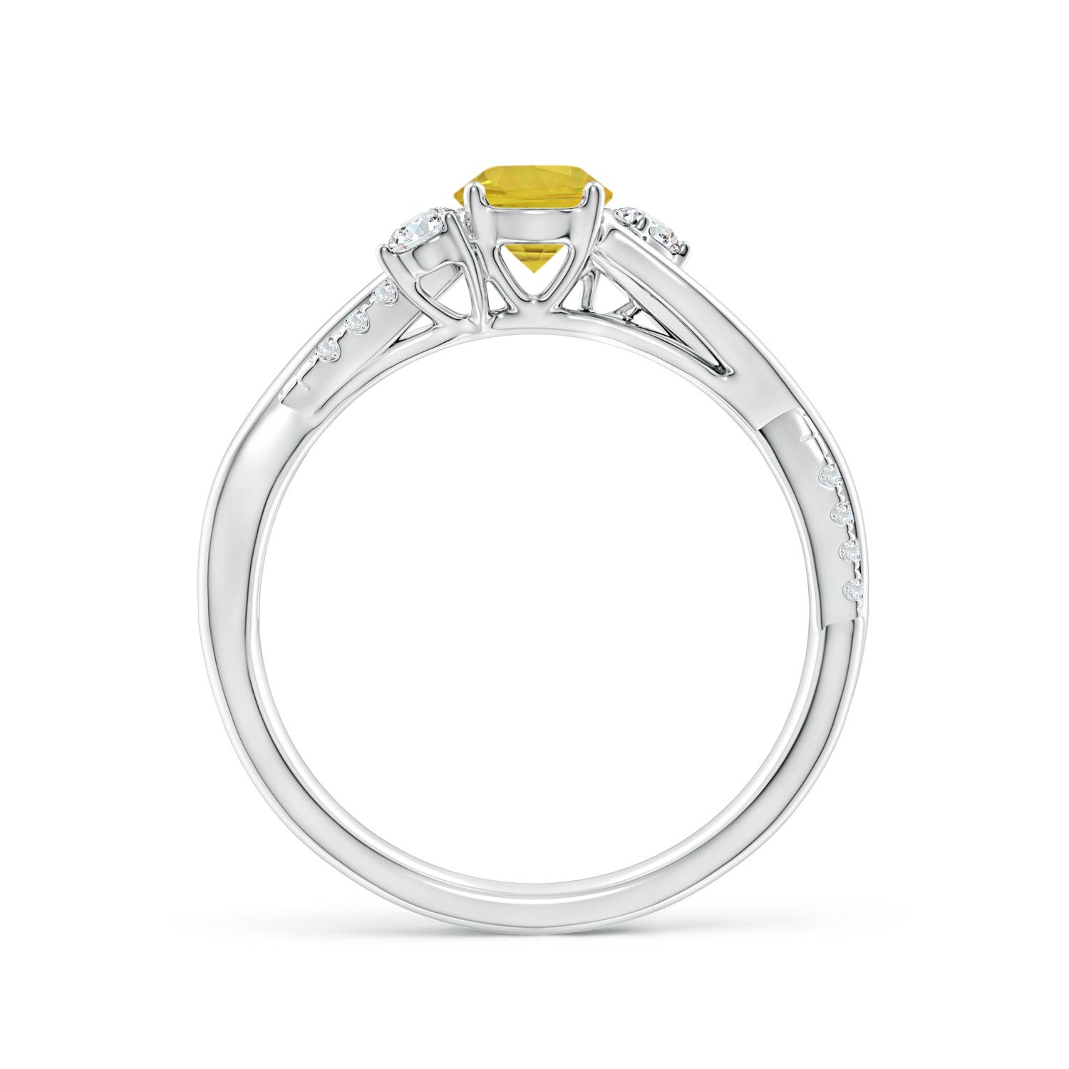 AAA - Yellow Sapphire / 0.74 CT / 14 KT White Gold