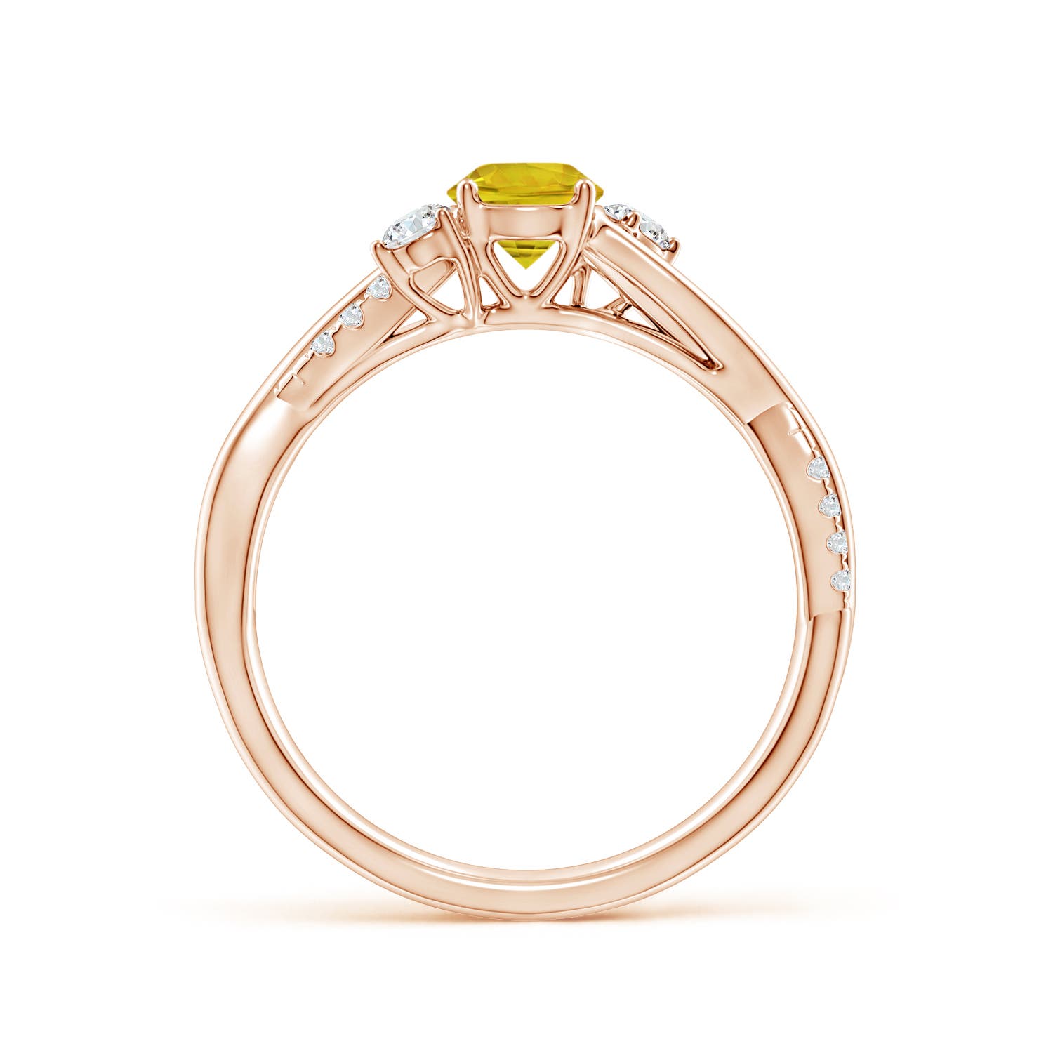 AAAA - Yellow Sapphire / 0.74 CT / 14 KT Rose Gold