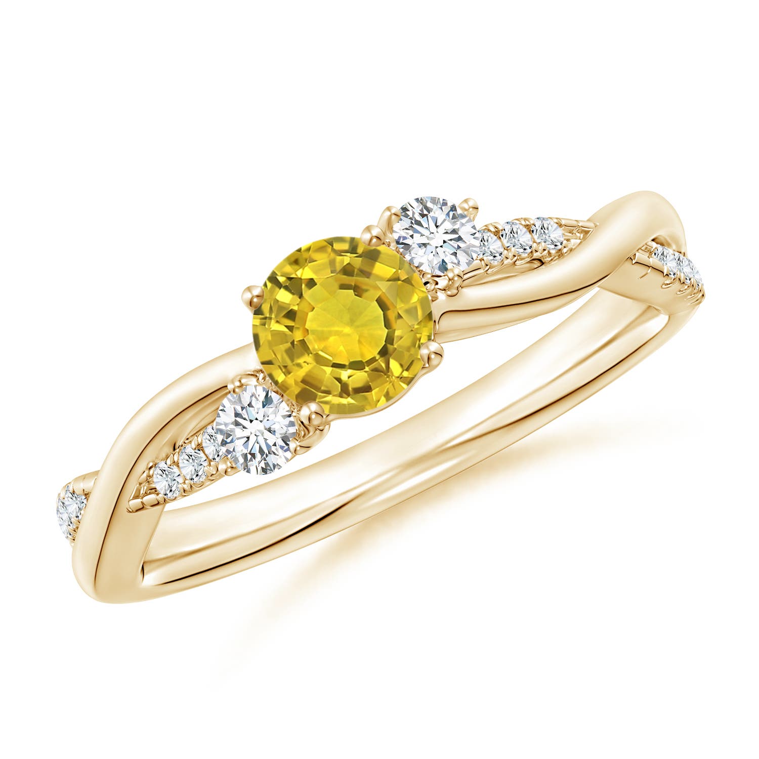 AAAA - Yellow Sapphire / 0.74 CT / 14 KT Yellow Gold