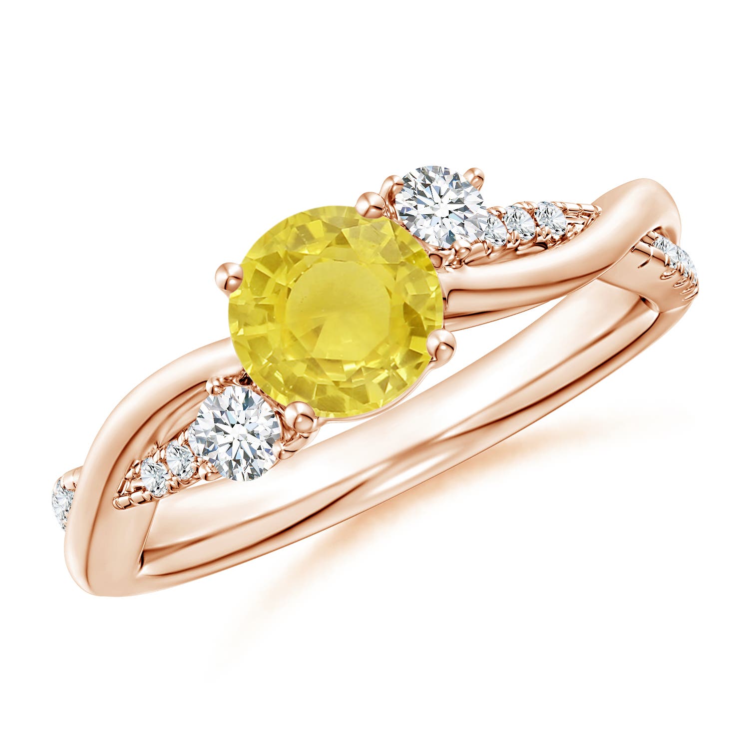 A - Yellow Sapphire / 1.24 CT / 14 KT Rose Gold