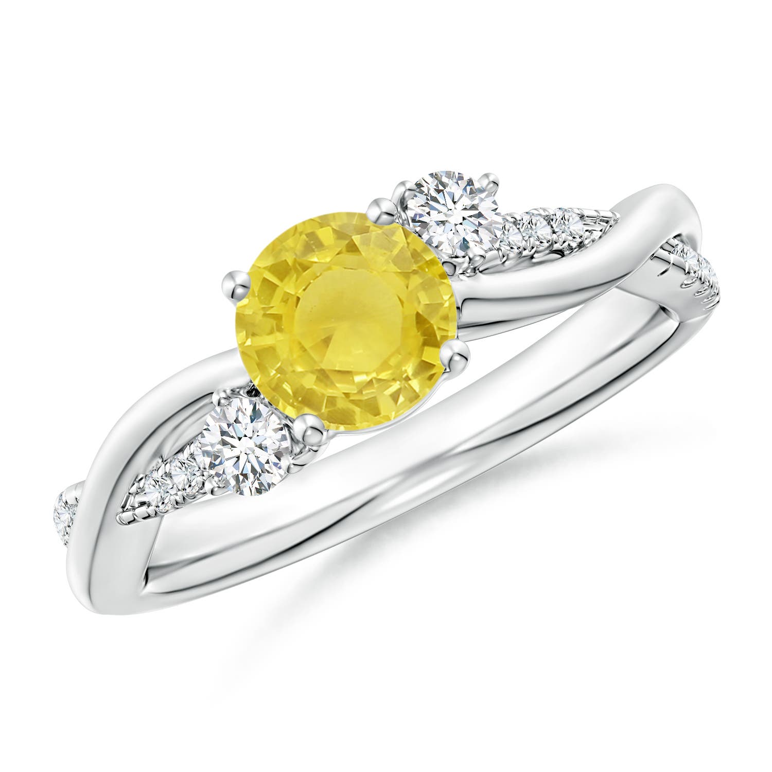 A - Yellow Sapphire / 1.24 CT / 14 KT White Gold