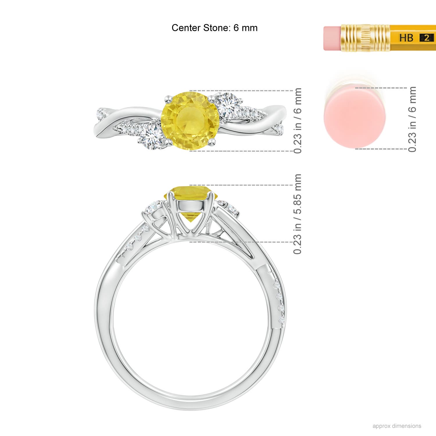 A - Yellow Sapphire / 1.24 CT / 14 KT White Gold