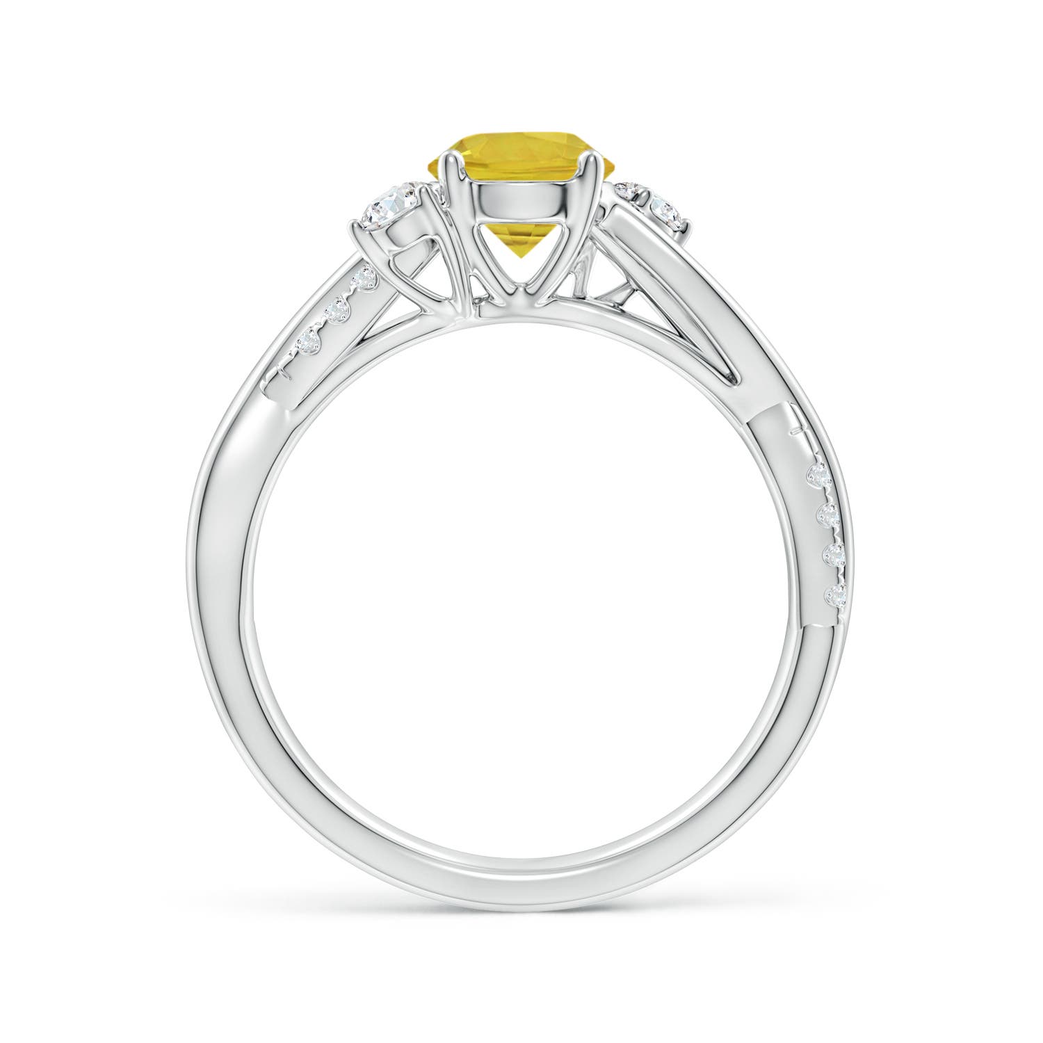 AAA - Yellow Sapphire / 1.24 CT / 14 KT White Gold