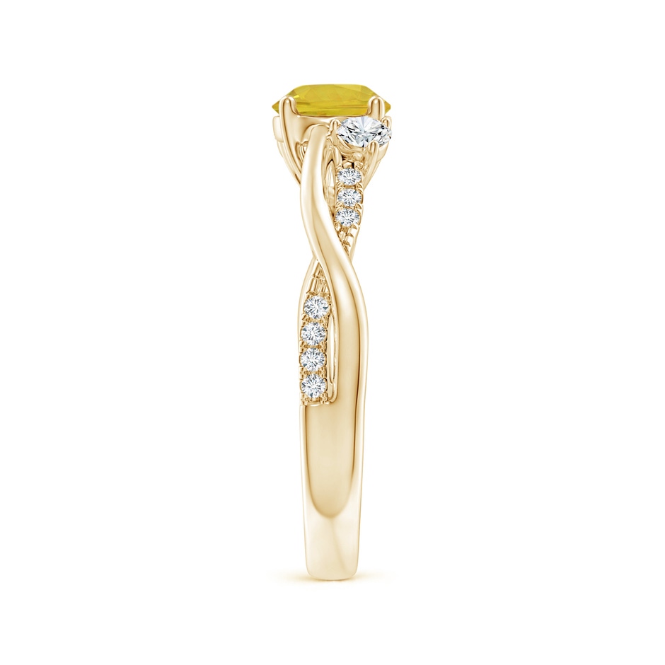 6mm AAA Nature Inspired Yellow Sapphire & Diamond Twisted Vine Ring in Yellow Gold side-2