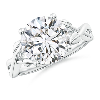 10.1mm HSI2 Nature Inspired Diamond Crossover Ring with Leaf Motifs in P950 Platinum