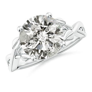 10.1mm KI3 Nature Inspired Diamond Crossover Ring with Leaf Motifs in P950 Platinum