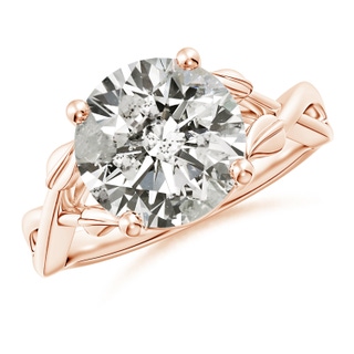 10.1mm KI3 Nature Inspired Diamond Crossover Ring with Leaf Motifs in Rose Gold