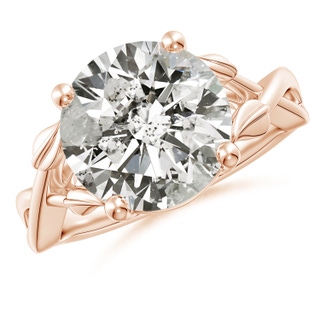 11.1mm KI3 Nature Inspired Diamond Crossover Ring with Leaf Motifs in Rose Gold