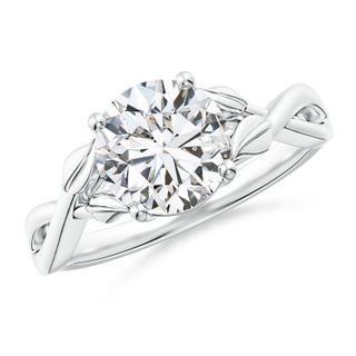 8.1mm HSI2 Nature Inspired Diamond Crossover Ring with Leaf Motifs in P950 Platinum