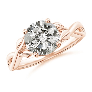8.1mm KI3 Nature Inspired Diamond Crossover Ring with Leaf Motifs in 9K Rose Gold