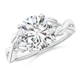 9.2mm HSI2 Nature Inspired Diamond Crossover Ring with Leaf Motifs in P950 Platinum