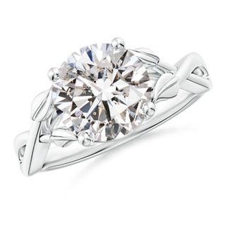 9.2mm IJI1I2 Nature Inspired Diamond Crossover Ring with Leaf Motifs in P950 Platinum