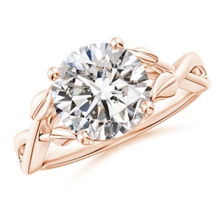 9.2mm IJI1I2 Nature Inspired Diamond Crossover Ring with Leaf Motifs in Rose Gold