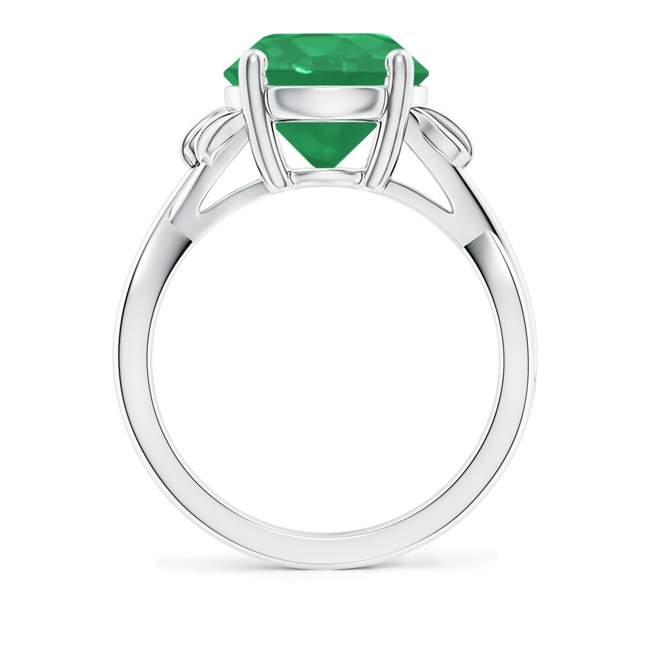 10mm A Nature Inspired Emerald Crossover Ring with Leaf Motifs in White Gold side 199