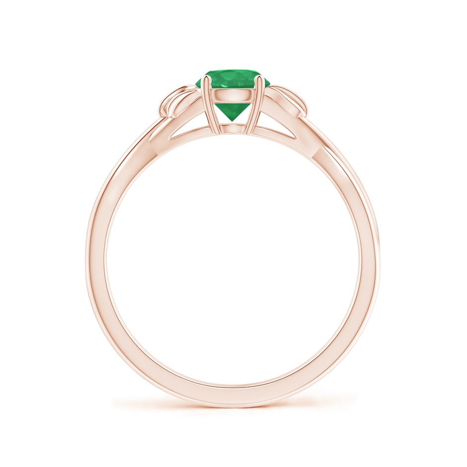 5mm A Nature Inspired Emerald Crossover Ring with Leaf Motifs in Rose Gold side 199
