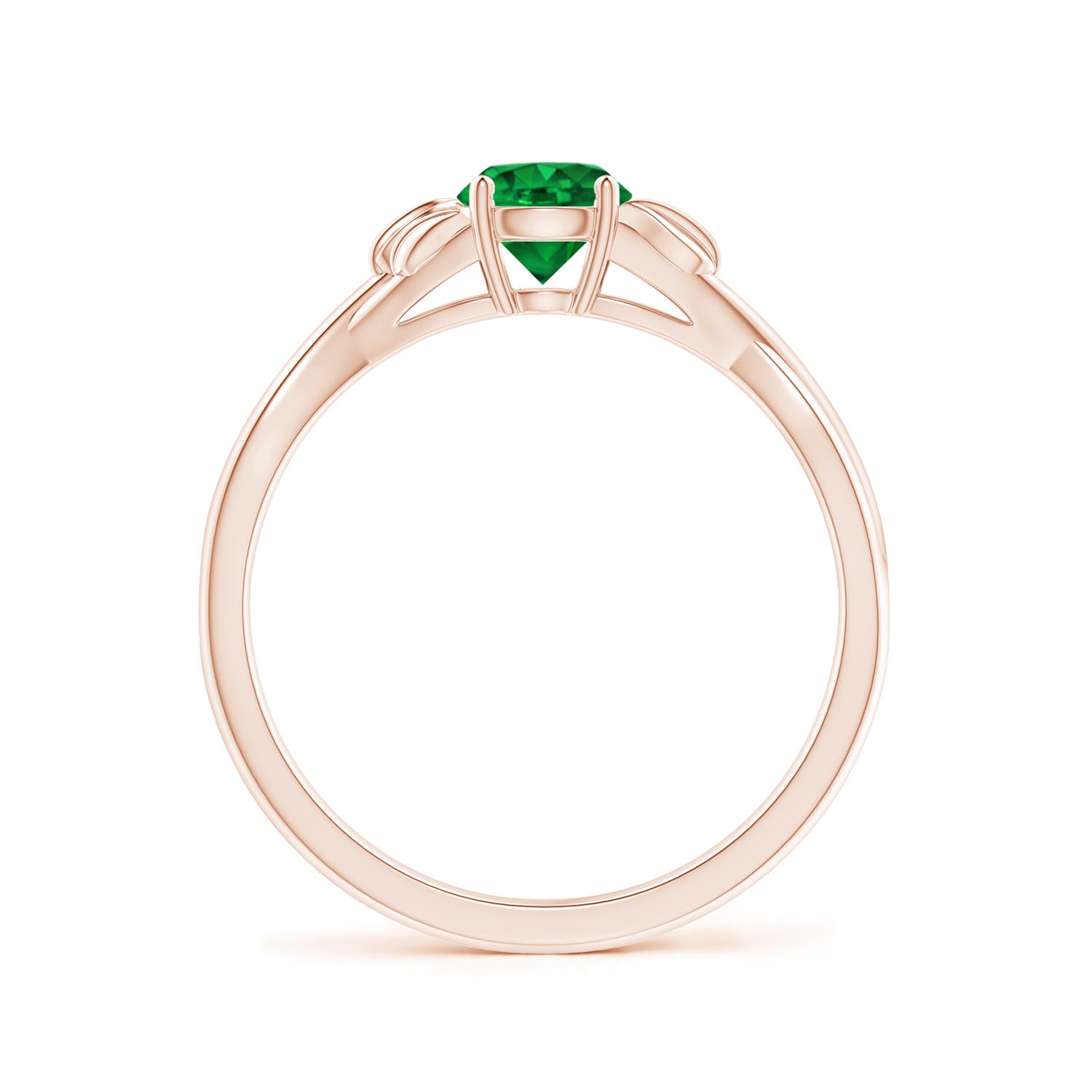 AAAA - Emerald / 0.45 CT / 14 KT Rose Gold