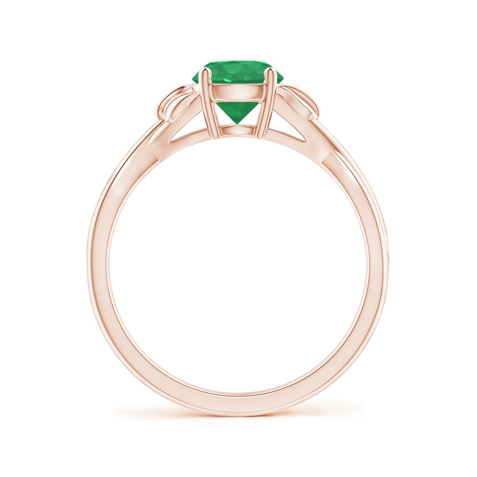 6mm A Nature Inspired Emerald Crossover Ring with Leaf Motifs in Rose Gold side 199
