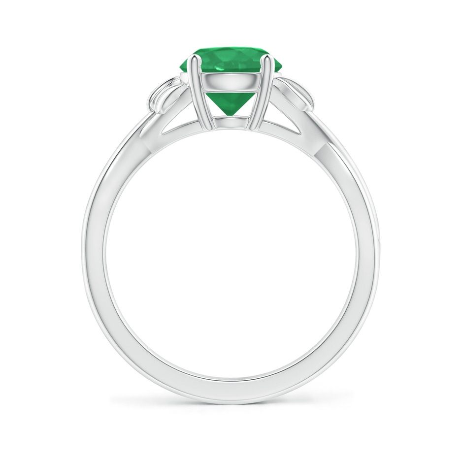 7mm A Nature Inspired Emerald Crossover Ring with Leaf Motifs in P950 Platinum side 199