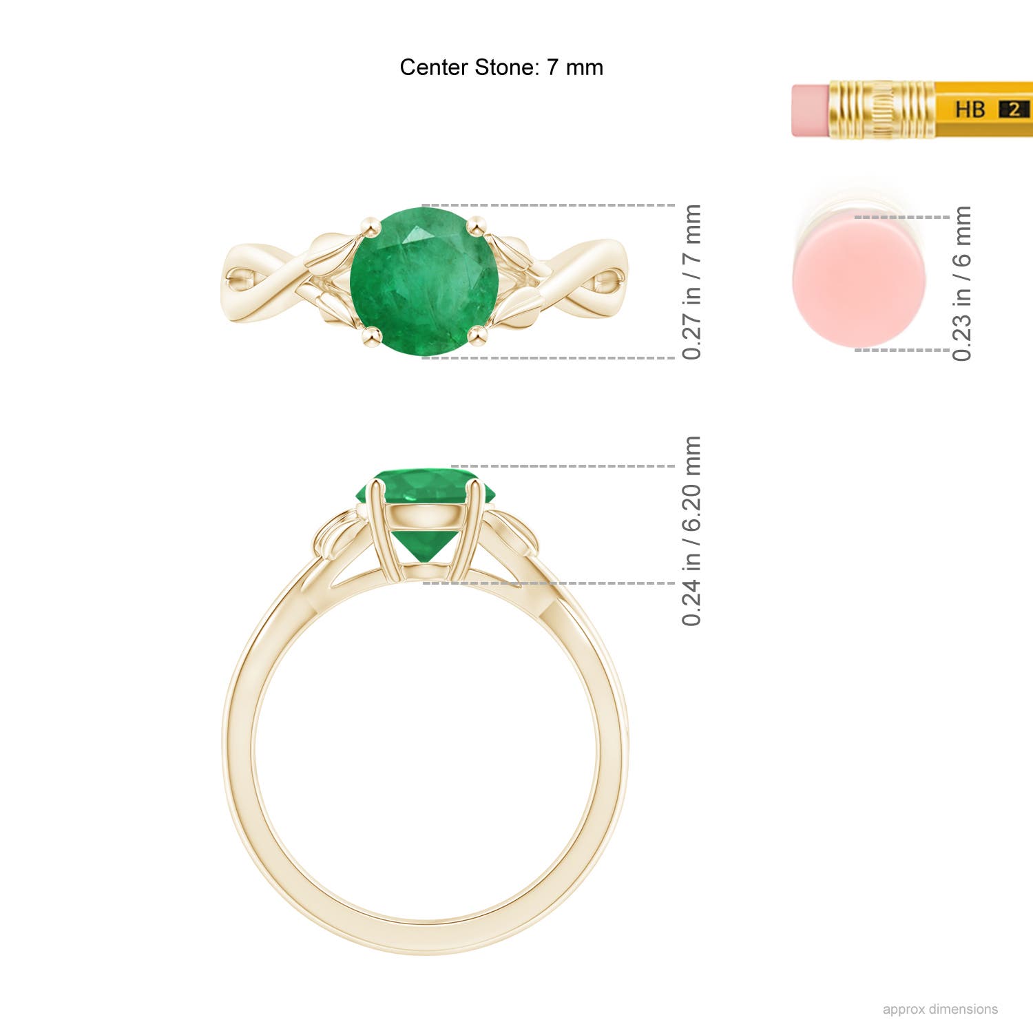 A - Emerald / 1.2 CT / 14 KT Yellow Gold