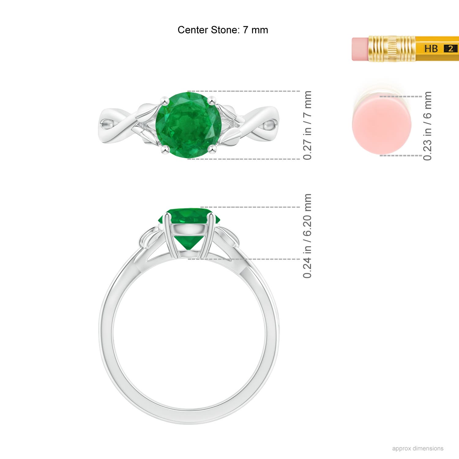 AA - Emerald / 1.2 CT / 14 KT White Gold