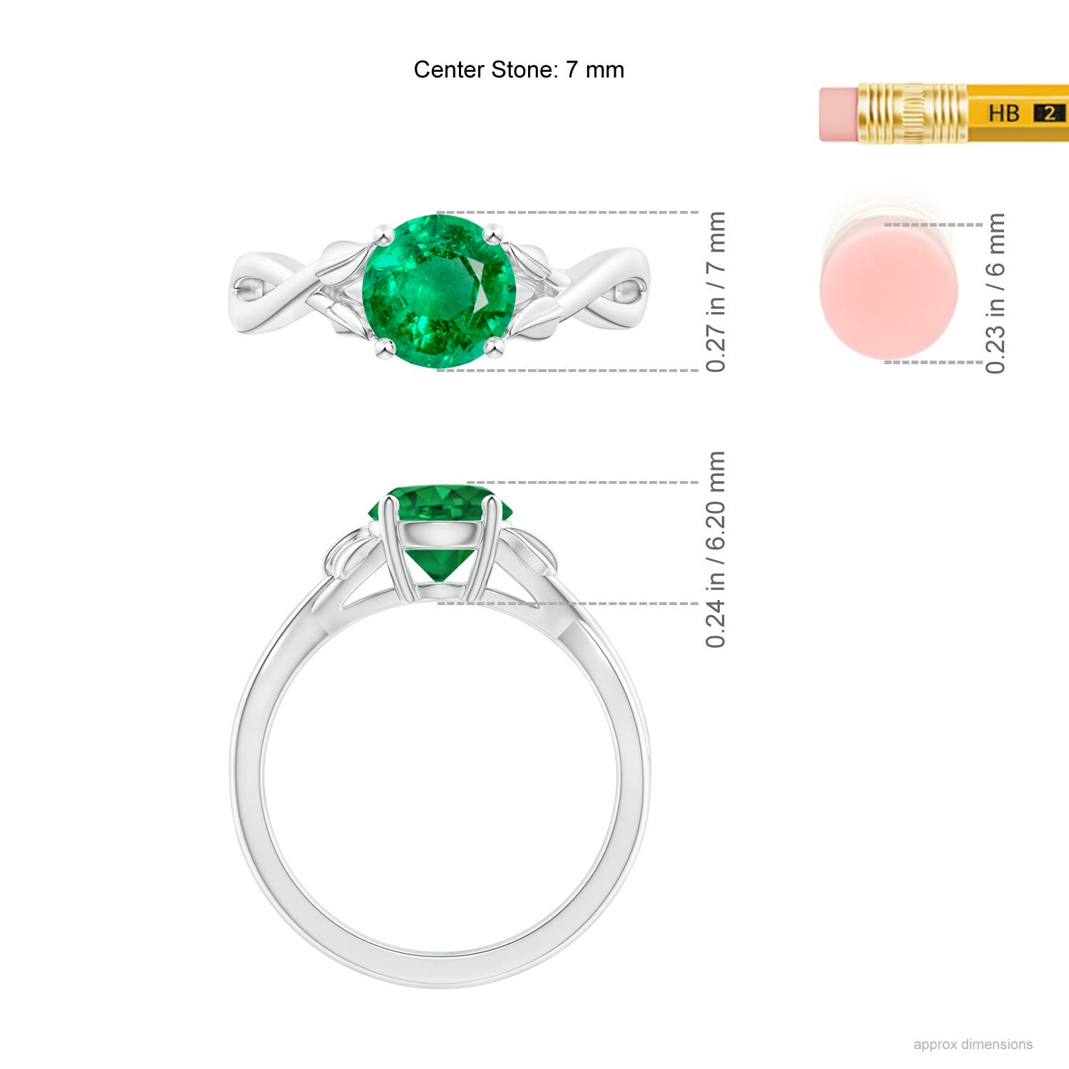 AAA - Emerald / 1.2 CT / 14 KT White Gold