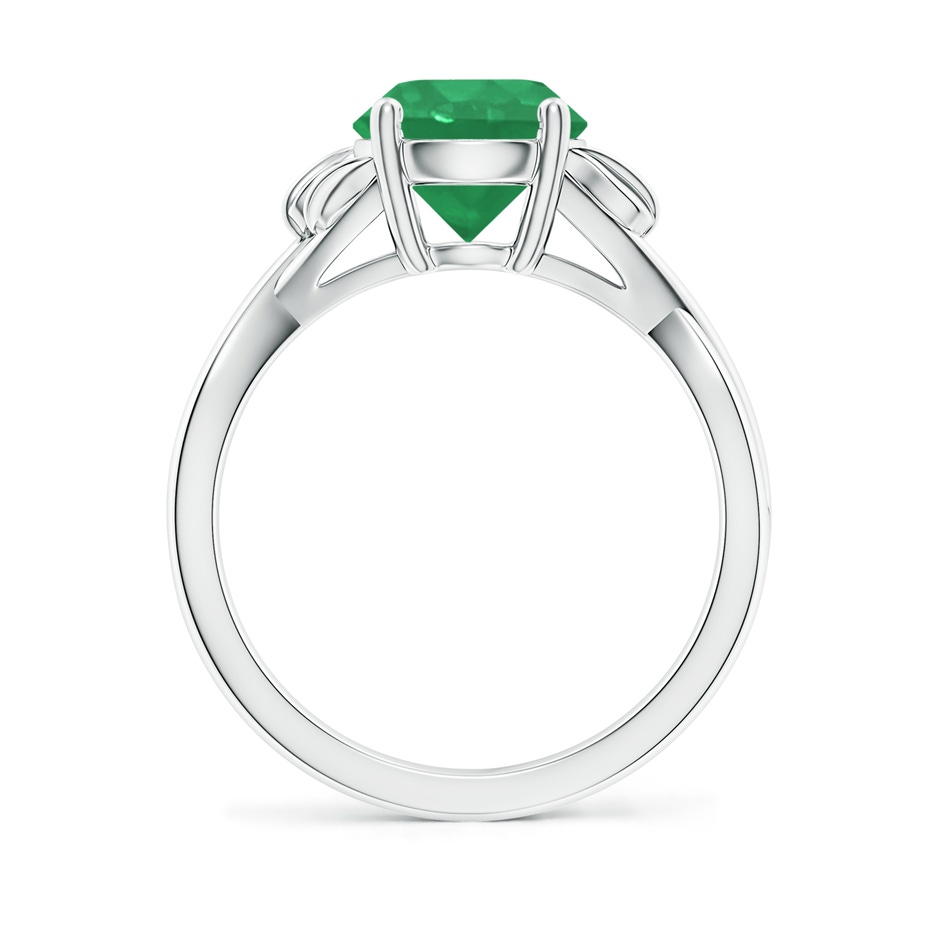 8mm A Nature Inspired Emerald Crossover Ring with Leaf Motifs in P950 Platinum side 199