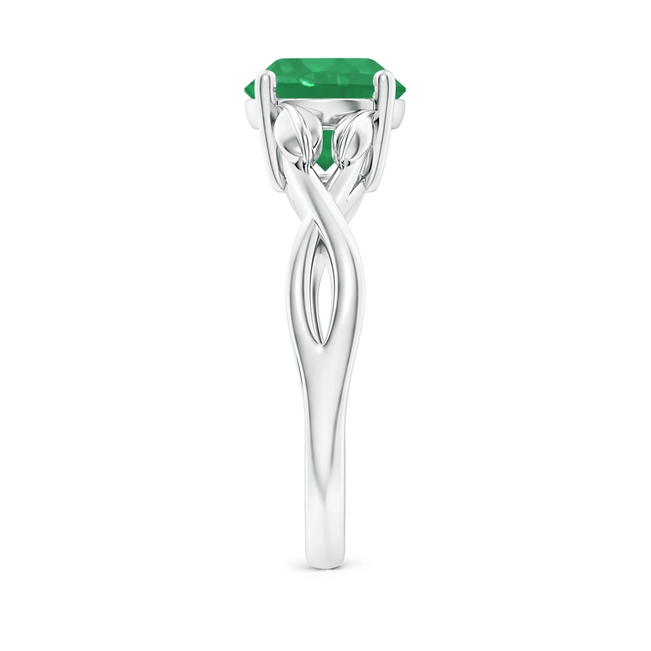 8mm A Nature Inspired Emerald Crossover Ring with Leaf Motifs in P950 Platinum side 299