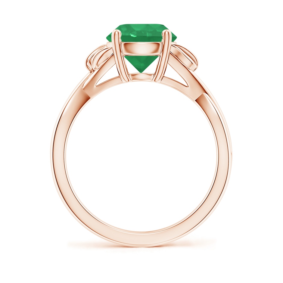 8mm A Nature Inspired Emerald Crossover Ring with Leaf Motifs in Rose Gold side 199